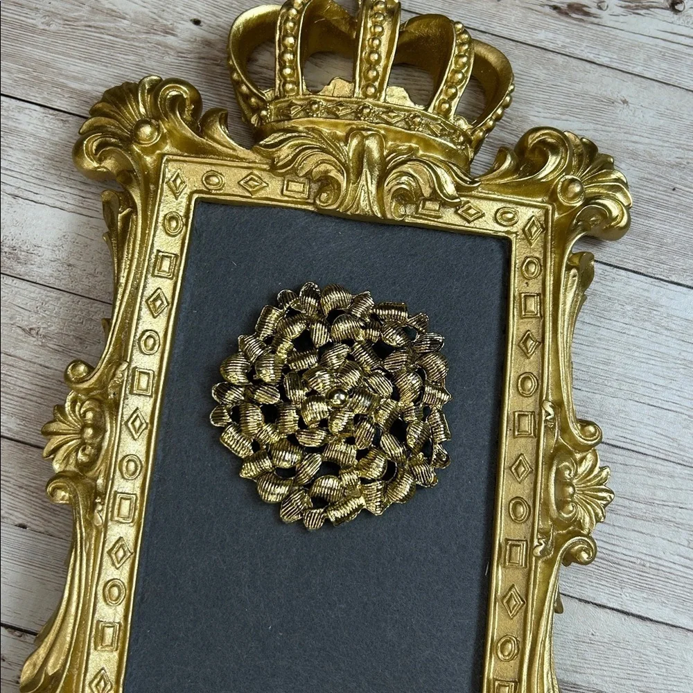 Vintage Large Gold Textured Brooch